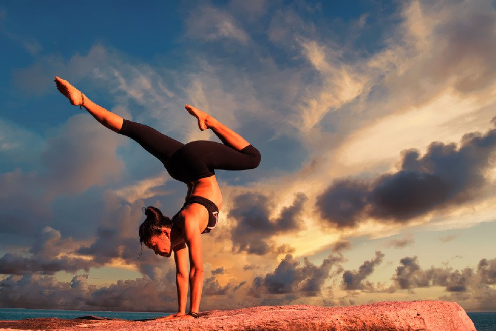 woman doing yoga