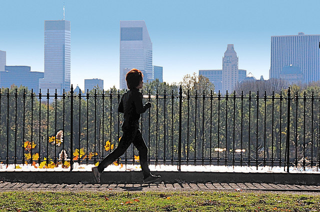 jogging in the city