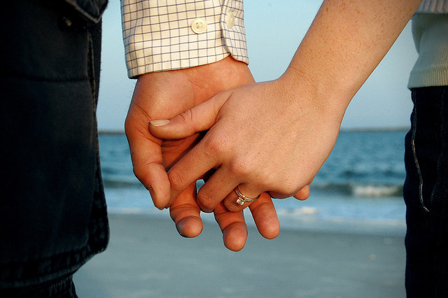 couple holding hands